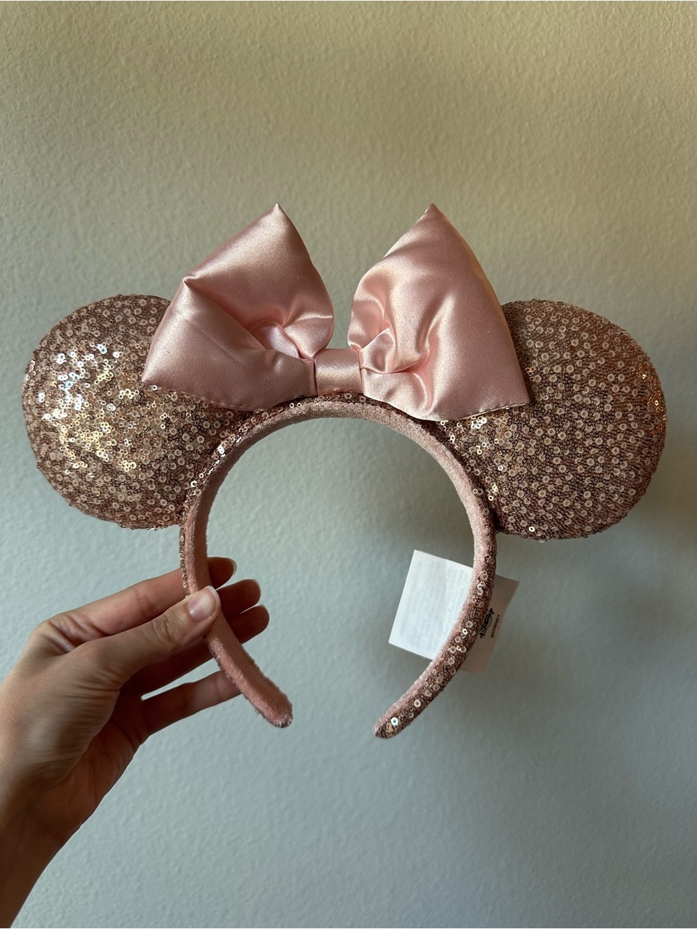 Rose Gold Disney Ears with Satin Bow